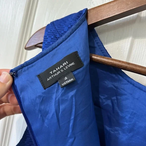 Tahari Cobalt Blue Sleeveless Sheath Dress - Picture 3 of 3